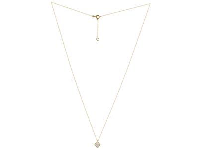 Halskette Mit Kleeblattmotiv 6 Mm, Diamanten 0,06ct, 40-42-45 Cm, 18k Gelbgold - Standard Bild - 2