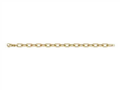 Armband Hohles Diamantiertes For\at-glied 8 Mm, 19 Cm, Gelbgold 18 Kt - Standard Bild - 1