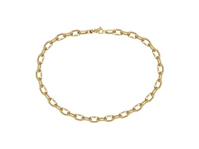 Halskette Hohles Diamantiertes For\at-glied 8 Mm, 45 Cm, Gelbgold 18 Kt - Standard Bild - 1