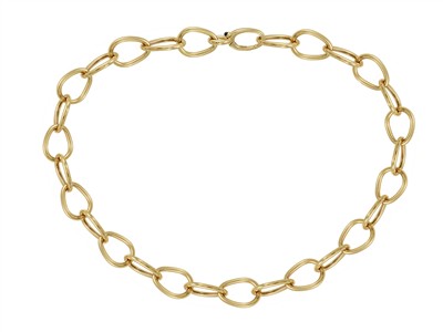 Halskette Hohles Birnen-glied Durchbrochen 20 X 15 Mm, Rohr 2,30 Mm, 45 Cm, Gelbgold 18 Kt - Standard Bild - 1