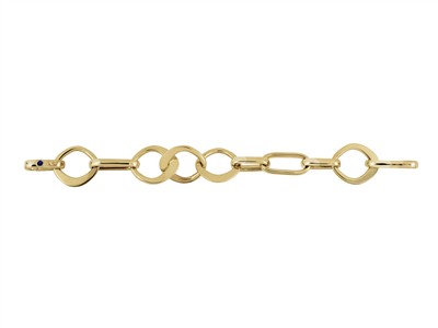 Armband Origami Glieder Raute 22 Mmund Rechtecke 12 Mm, 20 Cm, Gelbgo Ld 18 Kt - Standard Bild - 1