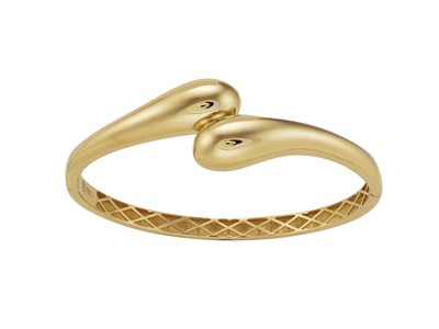 Hohlarmreif Tropfen Toi-et-moi 18,60 Mm, Innendurchmesser 50 X 60 Mm, Gelbgold 18 Kt - Standard Bild - 1