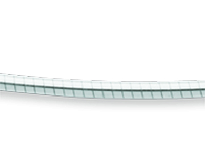 Omega-halskette Rund Gewickelt 1,4 Mm, 42 Cm, 18k Weißgold, Rhodiniert - Standard Bild - 2