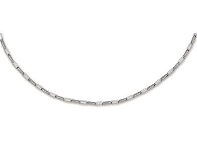 Halskette Aus Lange For\at-maschen,schwer 4,20 Mm, 50 Cm, 18k Weißgol D. Ref.5551 - Standard Bild - 1