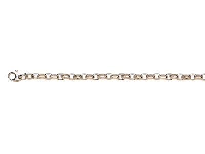 Massives Ovales Forçat-maschenarmband 6 Mm, 18 Cm, 18k Weißgold. Ref. 2271 - Standard Bild - 1