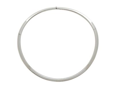 Torque-halskette Mit Rechteckigem Draht 5 Mm, 18k Weißgold. Ref. 4432 - Standard Bild - 1