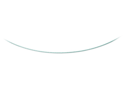 Halskette Kabel 1 Mm, 42 Cm, Weissgold 18k Rhodiniert - Standard Bild - 1