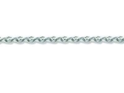 Kette Aus Massiven Panzerkette 2,30mm, 50 Cm, 18k Weißgold Rhodiniert - Standard Bild - 2