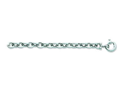 Armband Aus For\at-maschen, Hohlrund 9,70 Mm, 19,50 Cm, 18k Weißgold, Rhodiniert - Standard Bild - 1