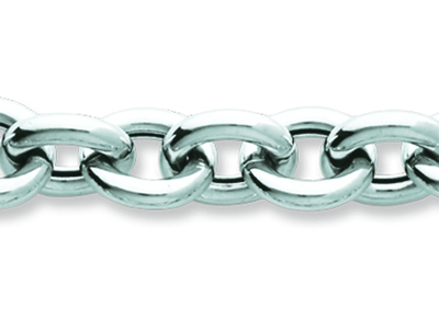 Armband Aus For\at-maschen, Hohlrund 9,70 Mm, 19,50 Cm, 18k Weißgold, Rhodiniert - Standard Bild - 2