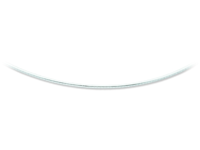Omega-halskette Rund 2 Mm, 45 Cm, Weißgold 18k Rhodiniert - Standard Bild - 1