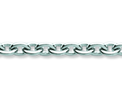 Panzerkette 2,10 Mm, 40 Cm, 18k Weißgold, Rhodiniert - Standard Bild - 2