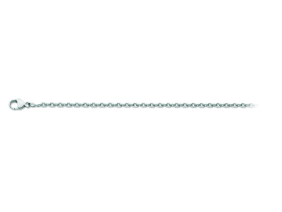 Kette Aus Forçat-maschen Mit Diamantbeschichtung 1,20 Mm, 42 Cm, 18k Weigold, Rhodiniert