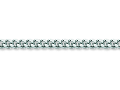 Diamantierte Gourmette-gliederkette1,60 Mm, 50 Cm, 18k Weißgold, Rhod Iniert - Standard Bild - 2