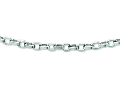 For\at-maschenkette Flachdraht 3,6 Mm, 50 Cm, 18k Weißgold Rhodiniert - Standard Bild - 2