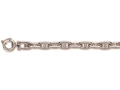 Armband Ankerkettendesign Glatt 12 Mm, 22 Cm, 18k Weißgold - Standard Bild - 1