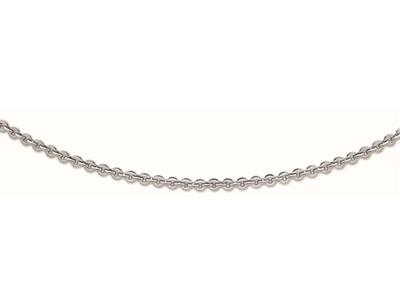 Halskette Linsenmaschen 5 Mm, 50 Cm, 18k Weißgold - Standard Bild - 1