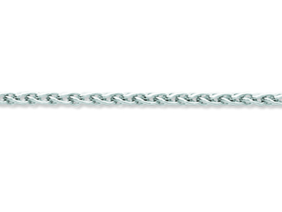 Kette Aus Massiven Palmier-maschen 1,80mm, 42 Cm, 18k Weißgold, Rhodiniert - Standard Bild - 2