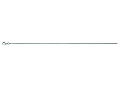 Kette Aus Serpentin-maschen 1,20 Mm, 45 Cm, 18k Weigold, Rhodiniert