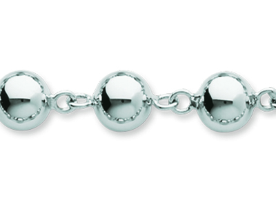 Armband Marseiller Kugeln 7 Mm, 19 Cm, 18k Weißgold Rhodiniert - Standard Bild - 2