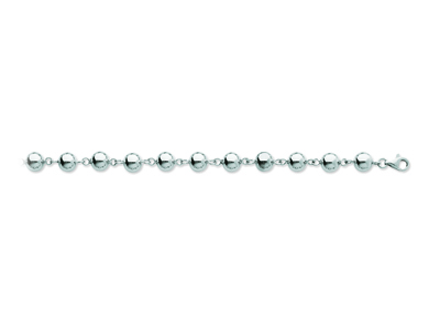Halskette Marseiller Kugeln 7 Mm, 45cm, 18k Weißgold Rhodiniert - Standard Bild - 1