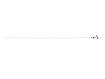 Venezianische Maschenkette 0,80 Mm, 42 Cm, 18k Weigold, Rhodiniert