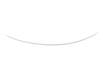 Omega-halskette Rund Gewickelt 0,8 Mm, 45 Cm, 18k Weißgold, Rhodiniert - Standard Bild - 1