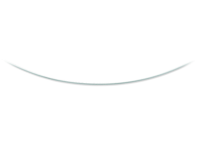 Omega-halskette Rund Avvolto 1 Mm, 45cm, 18k Weißgold Rhodiniert - Standard Bild - 1