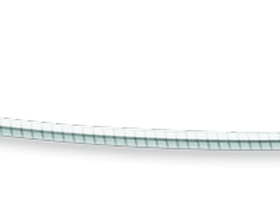 Omega-halskette Rund Avvolto 1 Mm, 45cm, 18k Weißgold Rhodiniert - Standard Bild - 2