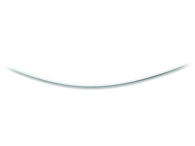 Omega-halskette Rund Gewickelt 1,8 Mm, 45 Cm, 18k Weißgold, Rhodiniert - Standard Bild - 1