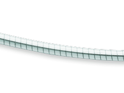 Omega-halskette Rund Gewickelt 1,8 Mm, 45 Cm, 18k Weißgold, Rhodiniert - Standard Bild - 2