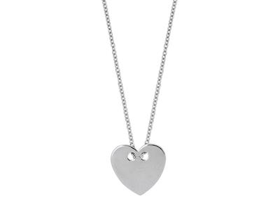 Halskette Herz, Kette 40-42 Cm, 18kweißgold - Standard Bild - 1