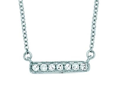 Halskette Barrette Diamanten 0,05ct, Kette Forçat Ordinaire, 42-44-45 Cm, 18k Weigold