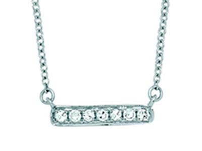 Halskette Barrette Diamanten 0,05ct, Kette Forat Ordinaire, 42-44-45 Cm, 18k Weigold