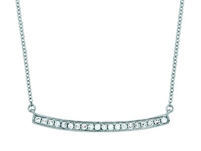 Halskette Barrette Diamanten 0,12ct, Kette Forçat Ordinaire, 42-44-45 Cm, 18k Weigold
