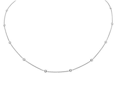 Halskette Tennis 10 Diamanten 0,23ct, 43-45 Cm, 18k Weigold