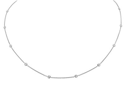 Halskette Tennis 10 Diamanten 0,23ct,43-45 Cm, 18k Weigold