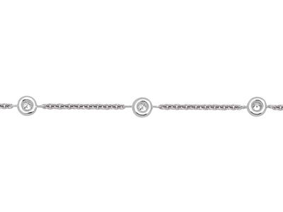 Armband Tennis 5 Diamanten 0,11ct,15-17,5 Cm, 18k Weißgold - Standard Bild - 2
