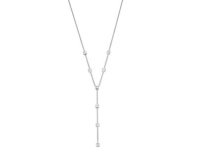 Halskette y 16 Diamanten Für 0,34ct, 38-40-42 Cm, 18k Weigold