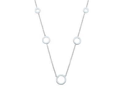 For\at-rundgliederkette, 5 Abfallende Kreise, 40-42 Cm, 18k Weißgold - Standard Bild - 2