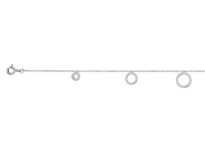 For\at-rundgliederkette Armband, 5 Abfallende Kreise, 17-18 Cm, 18k Weißgold - Standard Bild - 2