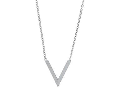 For\at-kette, Motiv V, 40-42 Cm, 18k Weißgold - Standard Bild - 2