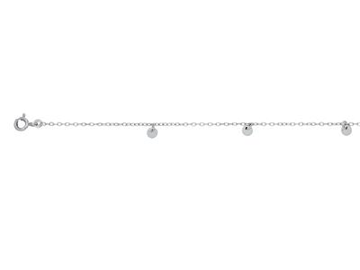 Armband Mit Runder For\at-kette, 4 Plättchen, 17-18 Cm, 18k Weißgold - Standard Bild - 2