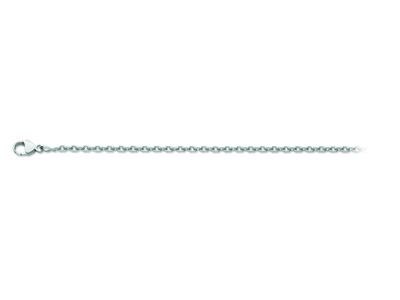 Kette Aus Forçat-maschen Mit Diamantbeschichtung 1,30 Mm, 50 Cm, 18k Weigold, Rhodiniert