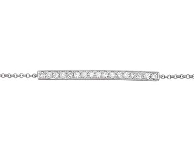Armband Linie An Kette, Diamanten 0,25ct, 16-17-18 Cm, 18k Weißgold - Standard Bild - 2