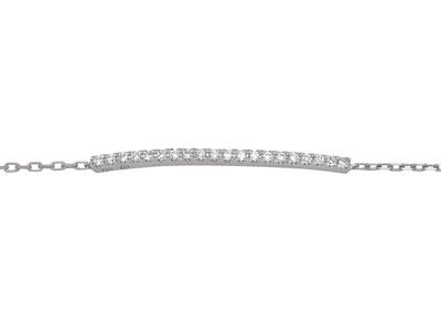 Armband Linie An Kette, Diamanten 0,10ct, 16-17-18 Cm, 18k Weißgold - Standard Bild - 1