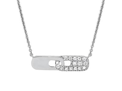 Halskette Mit Motiv Lien An Kette, Diamanten 0,05ct, 4042 Cm, 18k Weigold