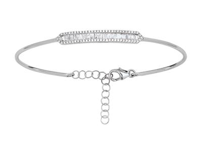 Jonc-armreif, Runde Und Baguette-diamanten 0,48ct, 58 X 48 Mm, Weigold18k