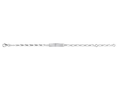 Baby-armband Wechselgliederkette 1/1, Rechteckige Platte 20 X 4 Mm, 12/14 Cm, 18k Weißgold - Standard Bild - 1