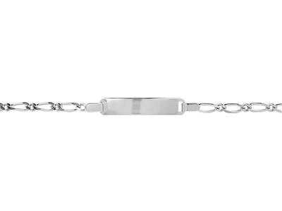 Baby-armband Wechselgliederkette 1/1, Rechteckige Platte 20 X 4 Mm, 12/14 Cm, 18k Weißgold - Standard Bild - 2